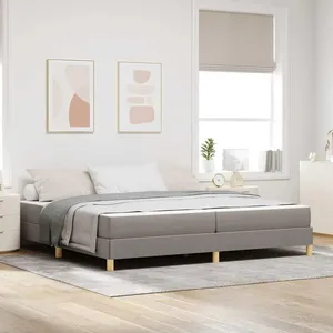 vidaXL Lit à ressorts Taupe, marron 200 x 200 cm pas cher