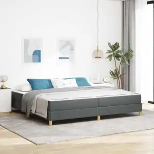 vidaXL Lit à ressorts Taupe, marron 200 x 200 cm pas cher
