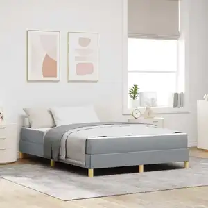 vidaXL Lit à ressorts Taupe, marron 160 x 200 cm pas cher