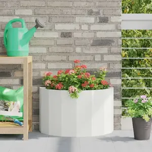 vidaXL Vidaxl Jardinière Blanc 60 X 30 X 35 Cm Acier pas cher
