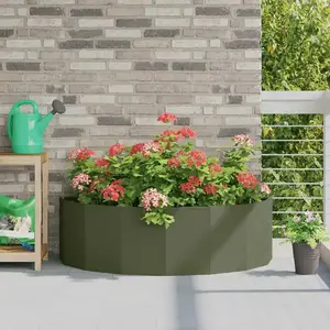 vidaXL Vidaxl Jardinière Vert Olive 120 X 60 X 35 Cm Acier pas cher