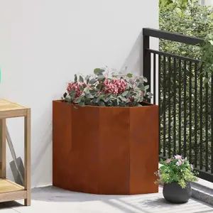 vidaXL Vidaxl Jardinière D'angle Rouillé 45 X 45 X 50 Cm pas cher