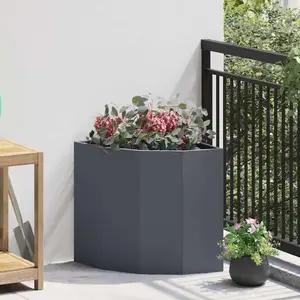 vidaXL Vidaxl Jardinière D'angle Anthracite 45 X 45 X 50 Cm Acier pas cher