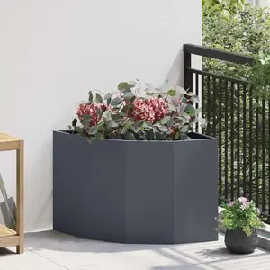 vidaXL Jardinière d'Angle Anthracite 60 x 60 x 50 cm Acier pas cher