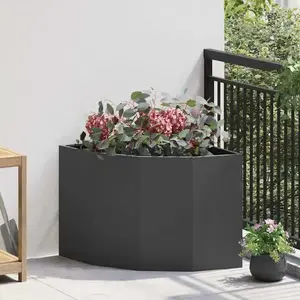 vidaXL Vidaxl Jardinière D'angle Noir 60 X 60 X 50 Cm Acier pas cher