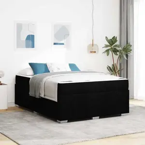 vidaXL Cadre de lit Noir 160 x 200 cm tissu pas cher