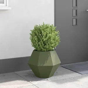 vidaXL Vidaxl Jardinière Vert Olive 50 X 50 X 40 Cm Acier pas cher