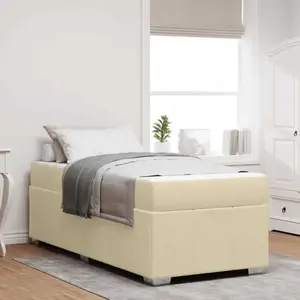 vidaXL Cadre de lit Crème 80 x 200 cm tissu pas cher