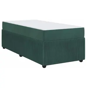 vidaXL Cadre de lit avec matelas Autre Vert foncé 80 x 200 cm Velours pas cher