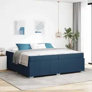 vidaXL Cadre de lit Autre Bleu 200 x 200 cm tissu pas cher