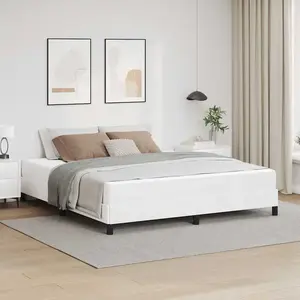 vidaXL Lit Autre Blanc pur 180 x 200 cm Faux cuir pas cher