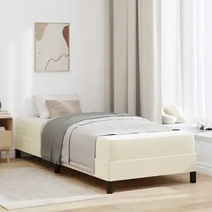 vidaXL Lit Autre Crème 100 x 200 cm Faux cuir pas cher