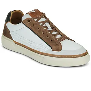 Bullboxer Hommes Baskets Blanc Marron Cuir lisse Taille : 42 pas cher