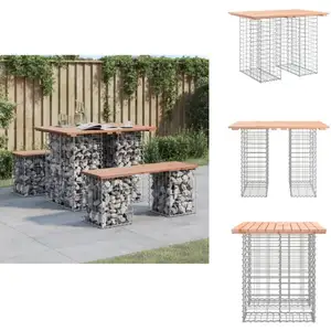 vidaXL Banc de jardin design gabion 100x70x72cm bois massif de douglas... pas cher