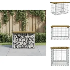 vidaXL Banc de jardin design gabion 63x44x42 cm bois de pin imprégné -... pas cher