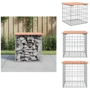 vidaXL Banc de jardin design gabion 43x44x42 cm bois massif de douglas... pas cher