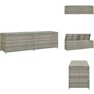 Vidaxl - Boîte de rangement de jardin résine tressée 200x50x60 cm gris... pas cher