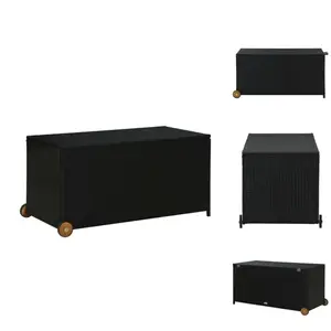 vidaXL Boîte de rangement de jardin noir 120x65x61 cm résine tressée - Coffre De Jardin - Rangement Extérieur - Boîte De Rangement - Meuble De Jardin pas cher
