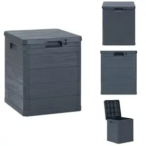 vidaXL Boîte de rangement de jardin 90 L Anthracite - Boîte De Rangement Jardin - Coffre De Jardin - Rangement Exterieur - Rangement Intérieur - Boîte Outil