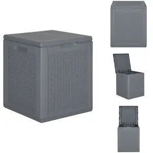 vidaXL Coffre de jardin Gris PP Rotin 90 L - Coffres de jardin pas cher