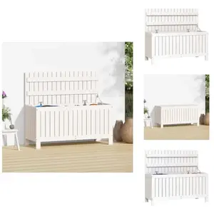 vidaXL Boîte de rangement de jardin Blanc 108x42,5x54 cm Bois de pin -... pas cher