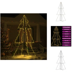 vidaXL Sapin de Noël en forme de cône 300 LED Intérieur & Extérieur 12... pas cher