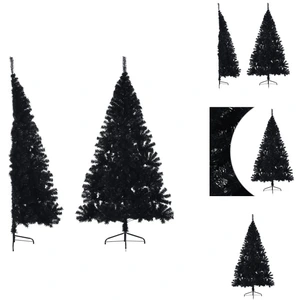 vidaXL Semi-sapin de Noël artificiel avec support Noir 180 cm PVC - Sa... pas cher