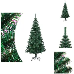 vidaXL Arbre de Noël artificiel pointes irisées vert 180 cm PVC - Sapi... pas cher