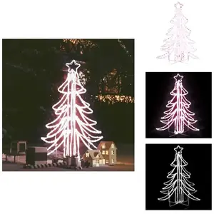 vidaXL Sapin de Noël LED Pliable Blanc Chaud 87x87x93 cm - Eclairage d... pas cher