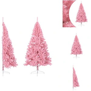 vidaXL Semi-sapin de Noël artificiel avec support Rose 210 cm PVC - Sa... pas cher