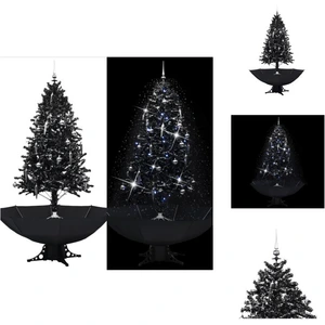 vidaXL Sapin de Noël à neige avec pied parapluie noir 190 cm PVC - Sap... pas cher