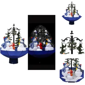 vidaXL Sapin de Noël avec neige et pied parapluie Bleu 75 cm PVC - Sap... pas cher