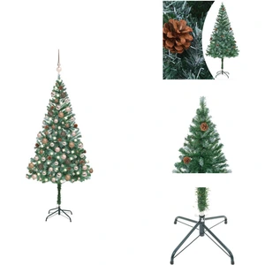 vidaXL Sapin de Noël artificiel avec éclairage boules cônes 180 cm - S... pas cher