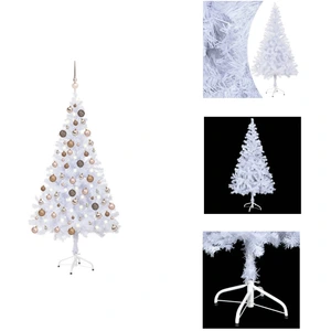 vidaXL Sapin de Noël artificiel éclairage boules 120cm 230 branches - ... pas cher