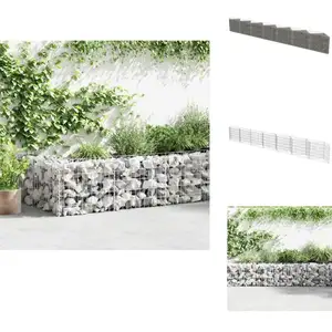 vidaXL Mur de gabion Acier galvanisé 450x30x50 cm - Mur En Gabion - Clôture Décorative - Jardin Vertical - Séparation Espace Extérieur - Isolation Phonique pas cher