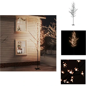 vidaXL Sapin à LED avec fleurs de cerisier Blanc chaud 672 LED 400 cm ... pas cher