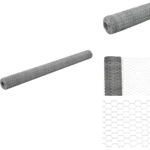 vidaXL Grillage pour volière Acier galvanisé 25x1,5 m Argenté - Clôtur... pas cher