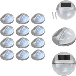 Vidaxl - Lampe solaire murale à led d'extérieur 12 pcs Rond Argenté - ...Vendu parkaufland