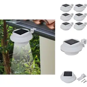 Lampes solaires 6 pcs pour clôture gouttière Blanc - Lampe Solaire - É...Vendu parkaufland