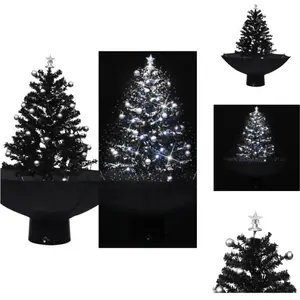 vidaXL Sapin de Noël à neige avec pied parapluie noir 75 cm PVC - Sapi... pas cher