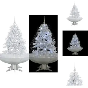 vidaXL Sapin de Noël à neige avec pied parapluie blanc 140 cm - Sapins...