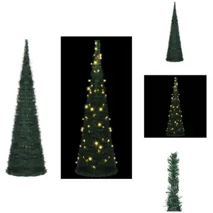 vidaXL Sapin de Noël Pop-Up artificiel avec éclairage Vert 150 cm - Sa... pas cher