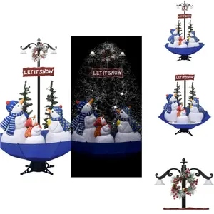 vidaXL Sapin de Noël avec neige et pied parapluie bleu 170 cm PVC - Sa...