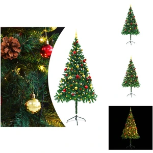 vidaXL Sapin de Noël artificiel avec éclairage & boules Vert 180 cm - ... pas cher