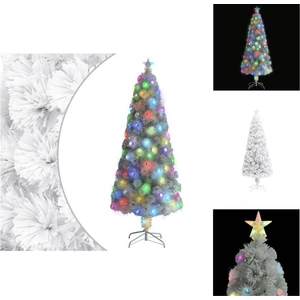 vidaXL Sapin de Noël artificiel avec éclairage blanc 210cm fibre de ve... pas cher