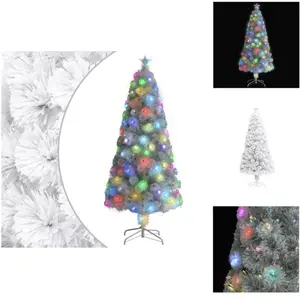 vidaXL Sapin de Noël artificiel avec éclairage blanc 150cm fibre de ve... pas cher