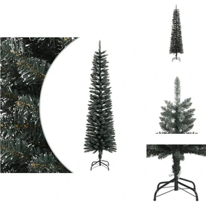vidaXL Sapin de Noël artificiel avec support Svelte vert 180 cm PVC - ... pas cher