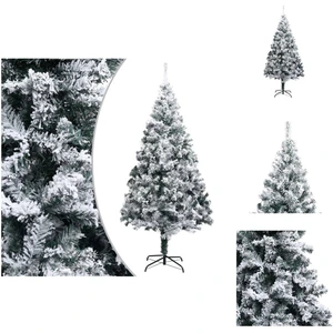 vidaXL Arbre de Noël artificiel avec neige Vert 210 cm PVC - Sapins de... pas cher