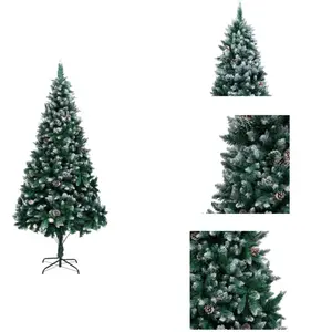 vidaXL Sapin de Noël artificiel avec cônes et neige 240 cm - Sapins de... pas cher