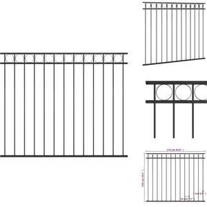 vidaXL Panneau de clôture Acier 1,7x1,5 m Noir - Clôture Acier - Panne... pas cher